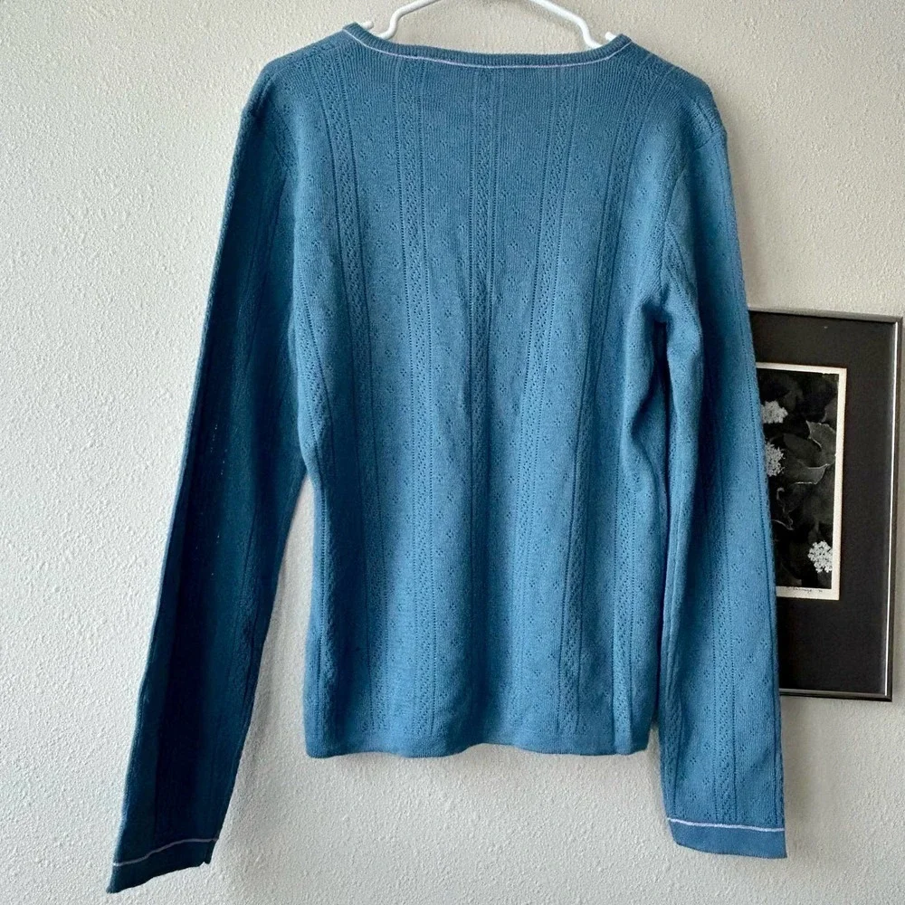 Oobe Henley fitted wool blend lightweight knit eyelets prep base layer Large‌‌‌ - Picture 7 of 10